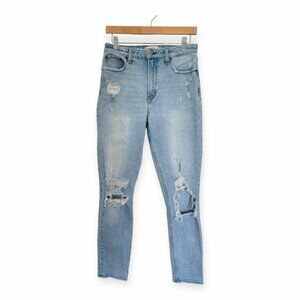 Abercrombie & Fitch Light Blue Distressed Curve Love Skinny Jeans